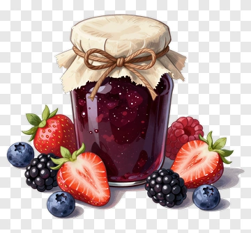 Jar Of Berry Jam With Fresh Fruits PNG