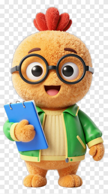 Cartoon Chick Holding A Clipboard PNG