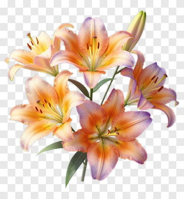 Colorful Lily Bouquet PNG