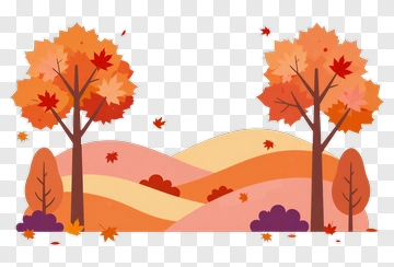 Autumn Landscape With Colorful Trees PNG