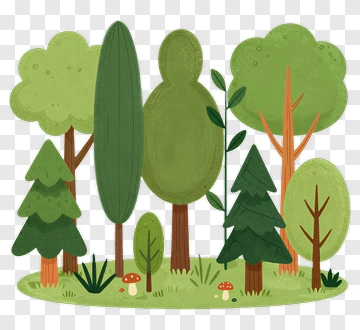 Colorful Tree Composition PNG