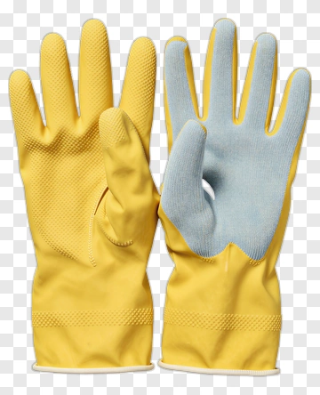 Yellow Rubber Cleaning Gloves PNG