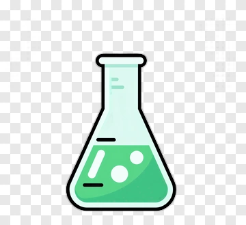 Colorful Laboratory Flask With Green Liquid PNG