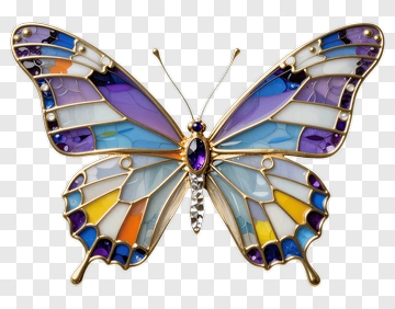 Colorful Butterfly Brooch PNG