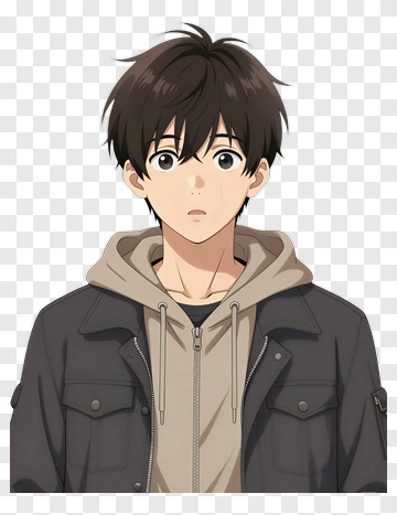 Anime Character With Surprised Expression PNG