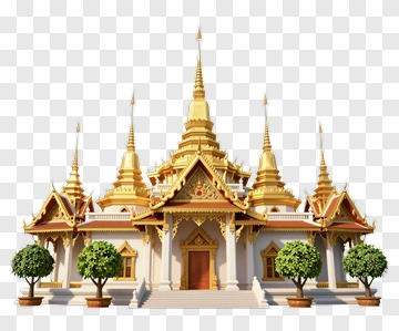 Golden Temple With Ornate Architecture PNG