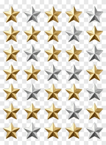 Collection Of Gold And Silver Stars PNG
