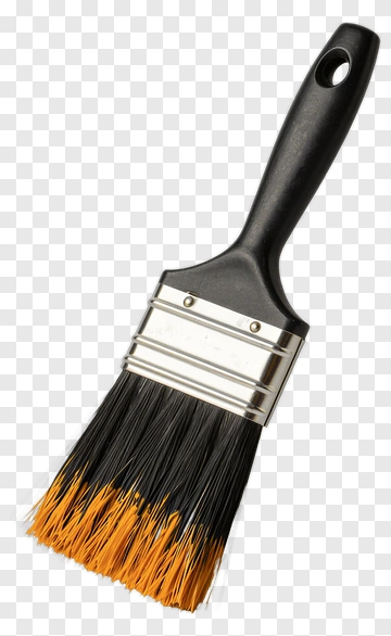 Paint Brush With Black And Orange Bristles PNG