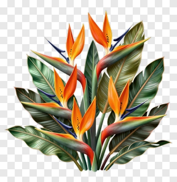 Colorful Bird Of Paradise Flower Arrangement PNG
