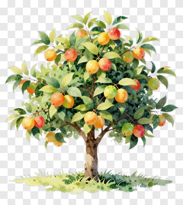 Colorful Apple Tree PNG