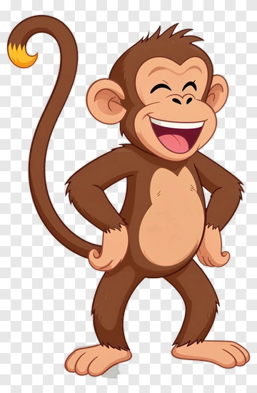 Cartoon Monkey Smiling And Posing PNG