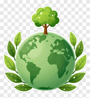 Green Earth With Tree And Leaves PNG