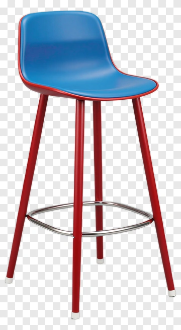 Blue Bar Stool With Red Legs PNG
