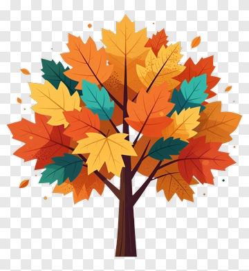 Colorful Tree With Autumn Leaves PNG