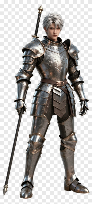 3D Knight In Armor Holding A Sword PNG