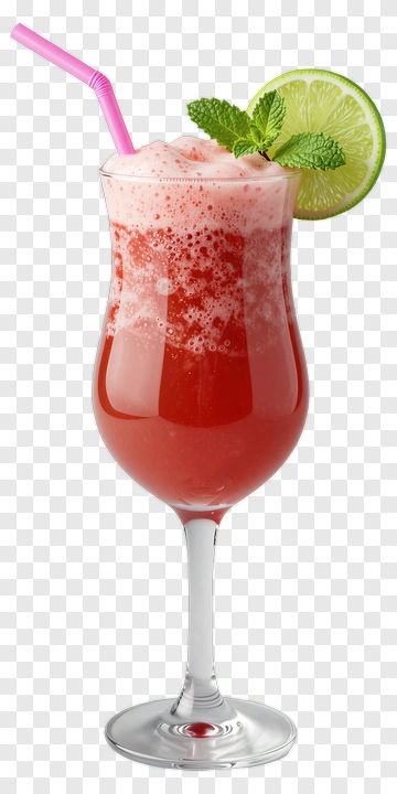 Strawberry Cocktail With Lime And Mint PNG