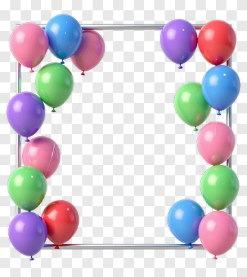 Colorful Balloon Frame PNG