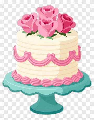 Wedding Cake With Pink Roses PNG