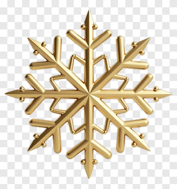 Golden Snowflake Ornament PNG
