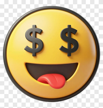 3D Emoji With Dollar Signs And Sticking Out Tongue PNG