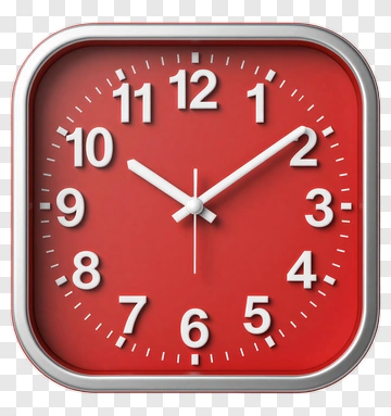 Red Wall Clock PNG