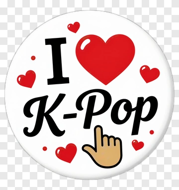 I Love K-Pop Badge PNG