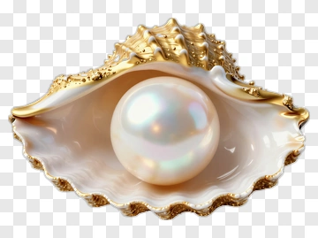 Golden Shell With A Pearl PNG