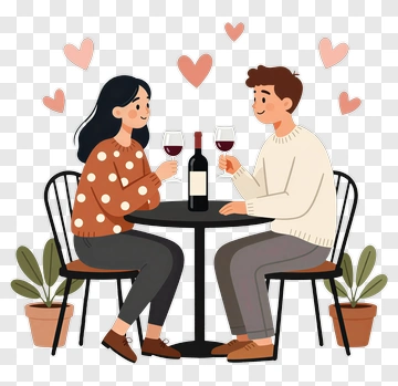 Couple Enjoying Wine At A Romantic Dinner PNG