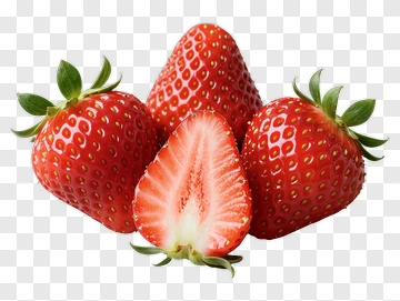 Fresh Strawberries With One Cut In Half PNG