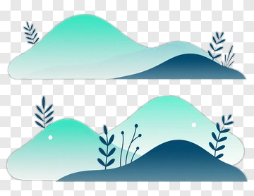 Abstract Landscape With Green And Blue Hills PNG