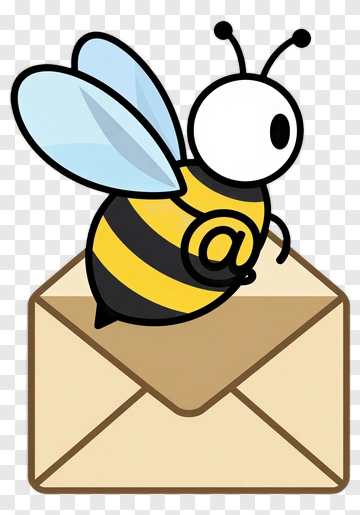 Cartoon Bee Sitting On An Envelope PNG