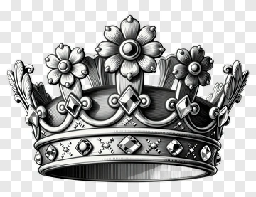 Decorative Crown With Flowers And Gems PNG