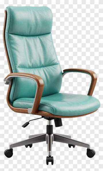 Modern Office Chair With Wooden Accents PNG