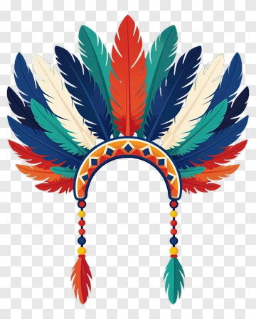 Colorful Feather Headdress PNG