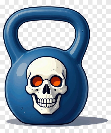 Cartoon Kettlebell With Skull Design PNG