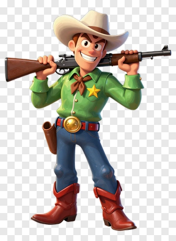 Cowboy Character Holding A Rifle PNG