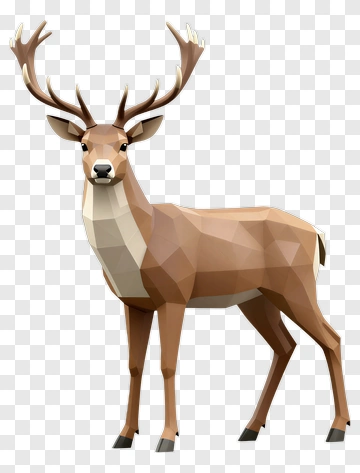3D Deer With Antlers PNG