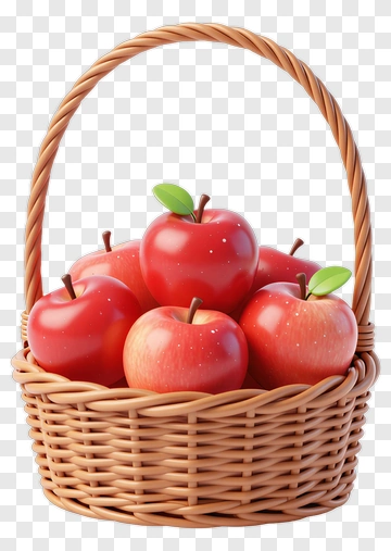 Basket Of Red Apples PNG