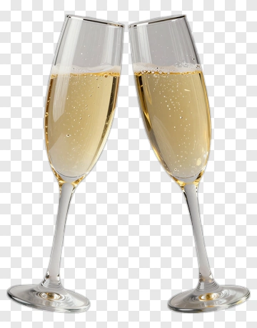 Champagne Flutes Clinking Together PNG