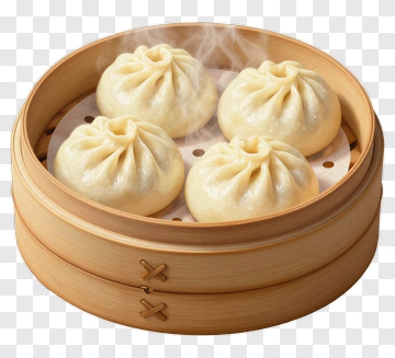 Steamed Dumplings In Bamboo Steamer PNG