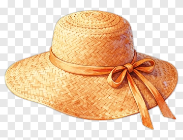 Straw Hat With Ribbon PNG