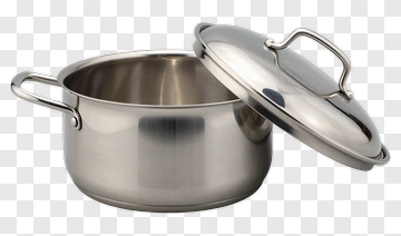 Stainless Steel Cooking Pot With Lid PNG