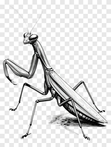 Detailed Illustration Of A Praying Mantis PNG