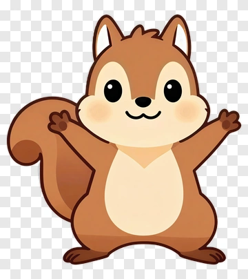 Cartoon Squirrel With Open Arms PNG