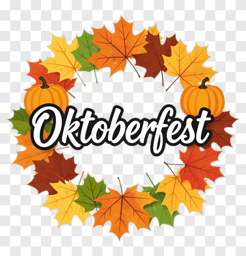 Oktoberfest Wreath With Pumpkins And Autumn Leaves PNG