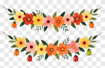 Colorful Floral Garland PNG