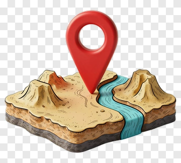 3D Map With Location Pin PNG