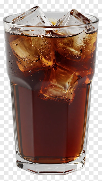 Glass Of Cola With Ice Cubes PNG