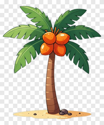 Cartoon Coconut Tree PNG