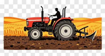 Tractor Plowing A Field PNG